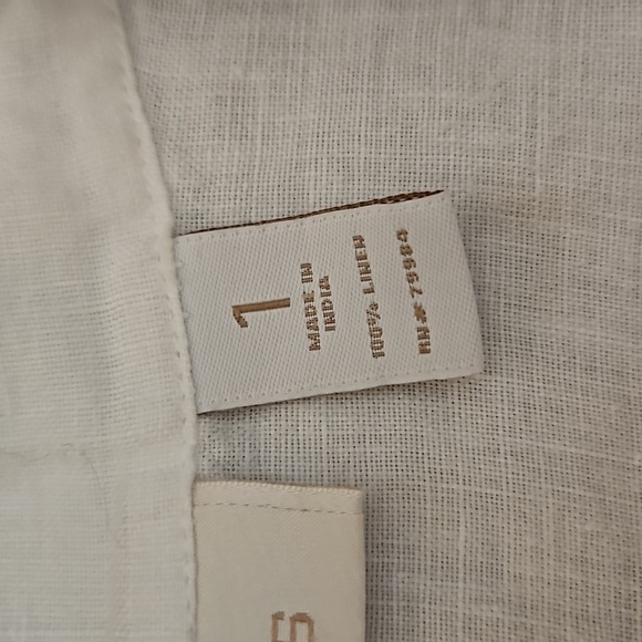 CHICO'S White Linen Half Button Shacket - Picture 8 of 8